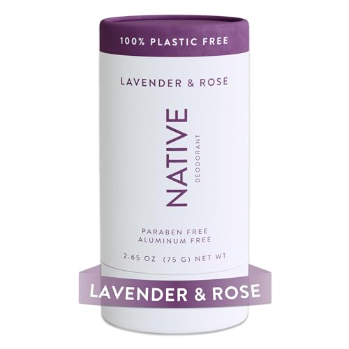 Native Plastikfreies Deodorant | Natürliches Deodorant für Frauen und Männer, Aluminiumfrei mit Backpulver, Probiotika, Kokosöl und Sheabutter | Lavendel und Rose von Native