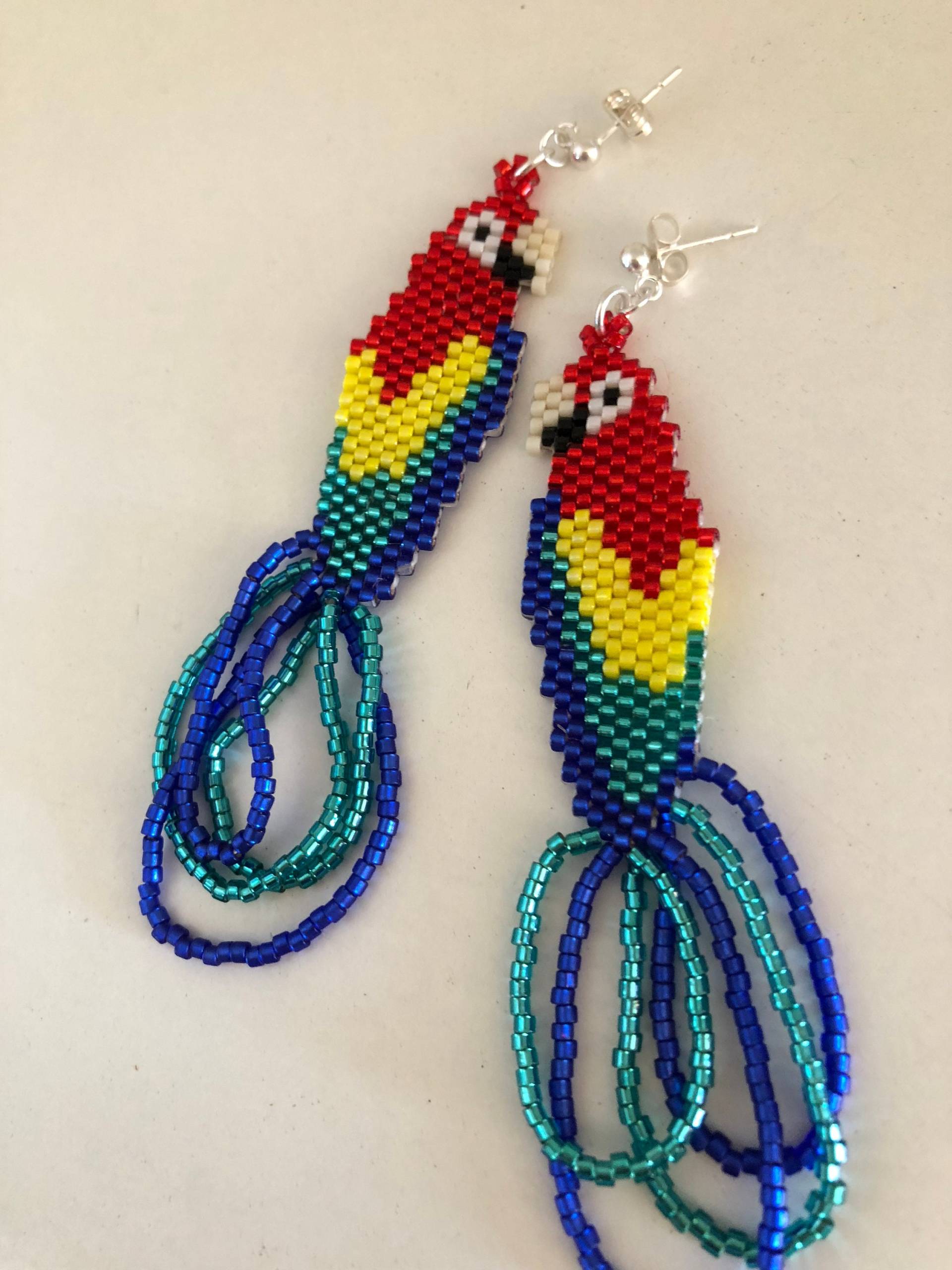 Perlen Ara Ohrringe Perlen Ara Ohrringe von NativeAmericanBling
