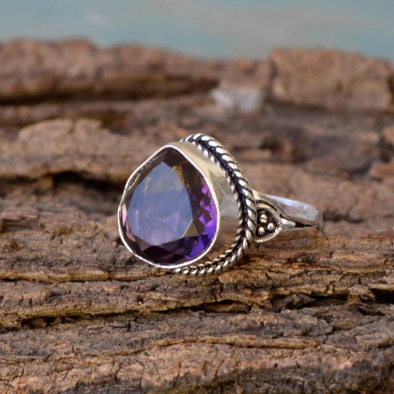 Herz Ametrinquarz Ring 925 Sterling Silber Designer Ring von NativeFineJewelry