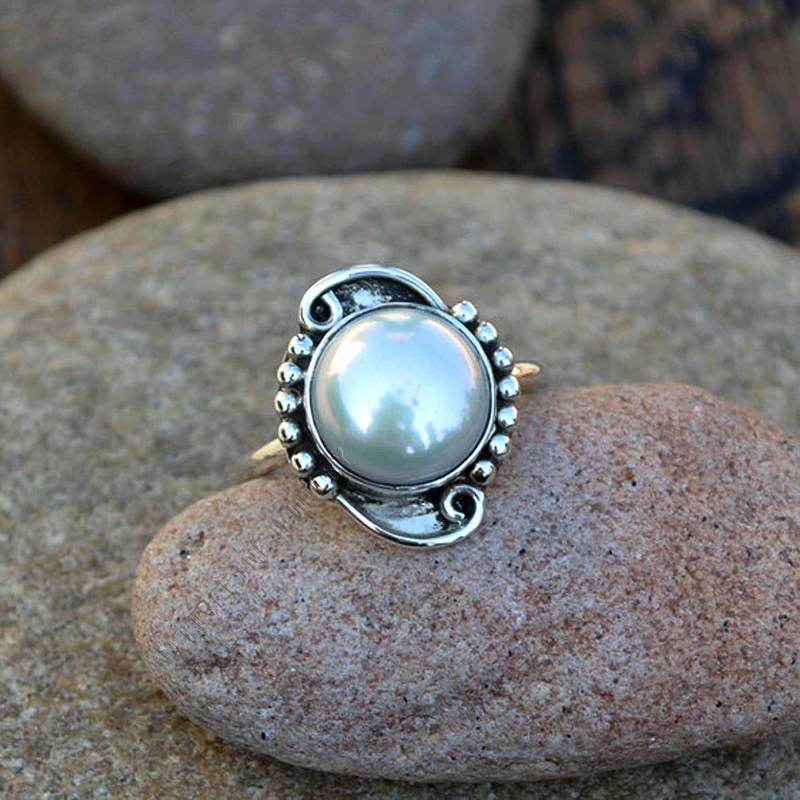 Handgemachte Südsee Perle Sterling Silber Ring von NativeFineJewelry