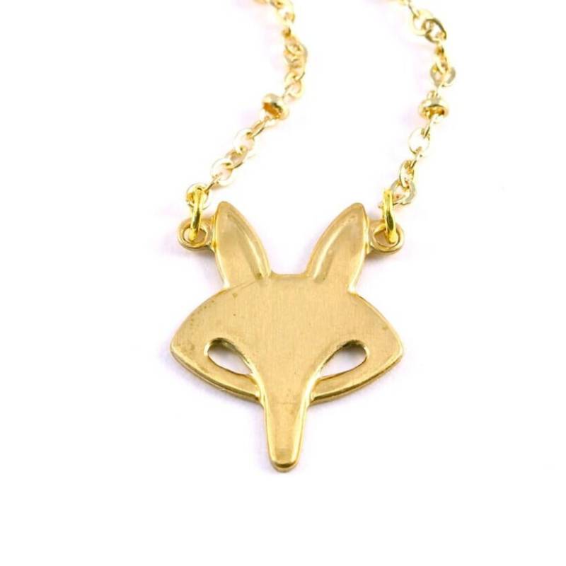 Zierliche Fuchs Halskette, Retro Kleiner Messing Fuchs, Goldfuchs von NativeSisters