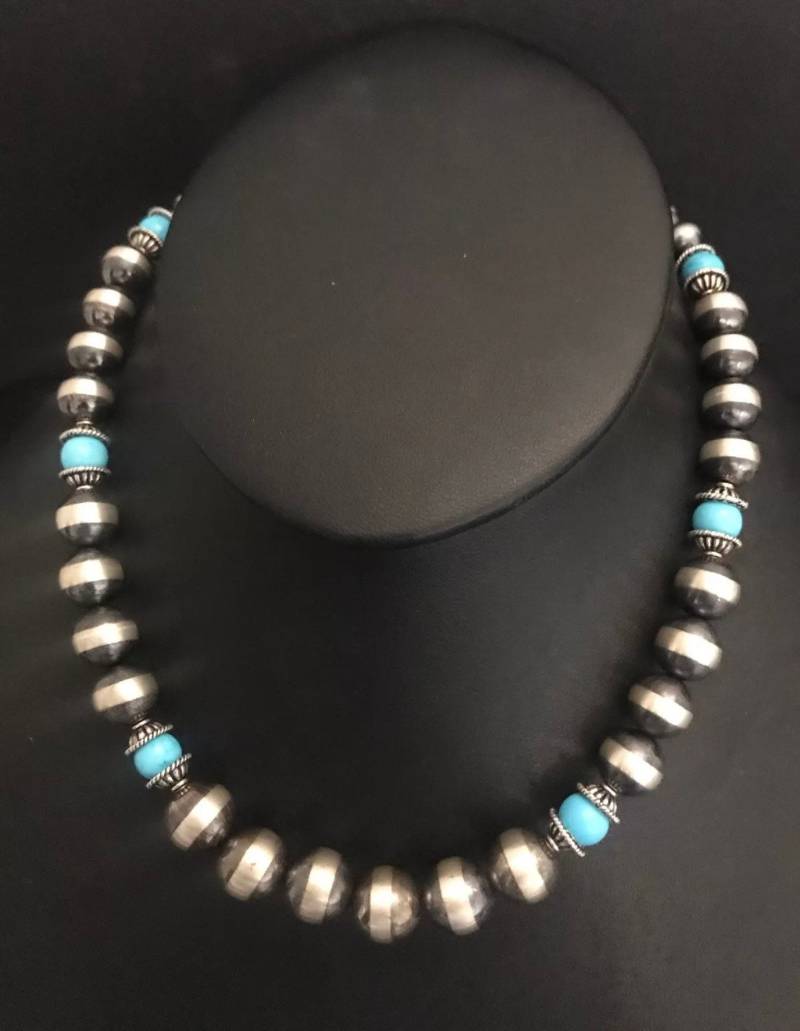 Abgestufte Perlenkette Aus Sterlingsilber 16 Zoll von NativeTurquoiseT