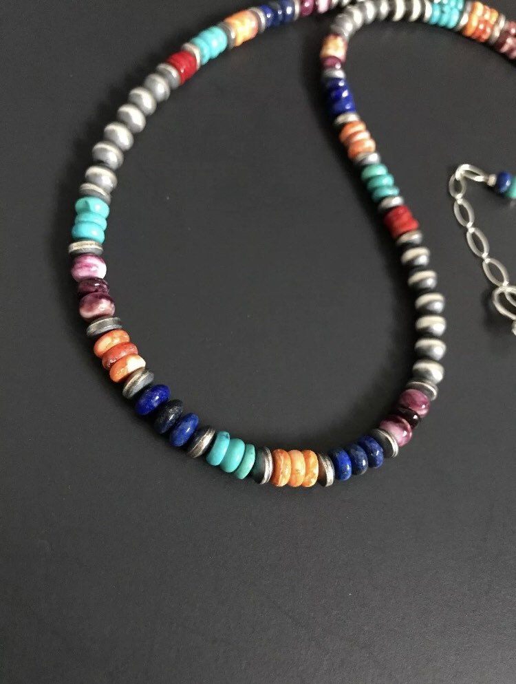 Multi Stein Perlenkette. 61 cm Gross von NativeTurquoiseT