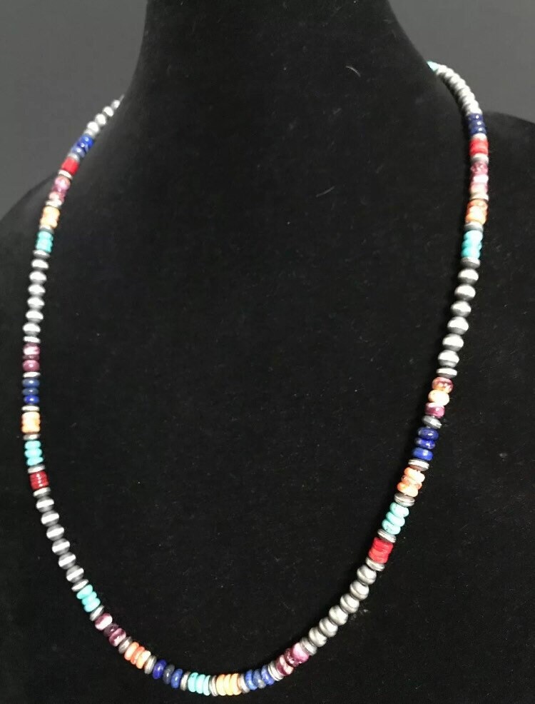 Multi Stein Perlenkette. 71cm von NativeTurquoiseT
