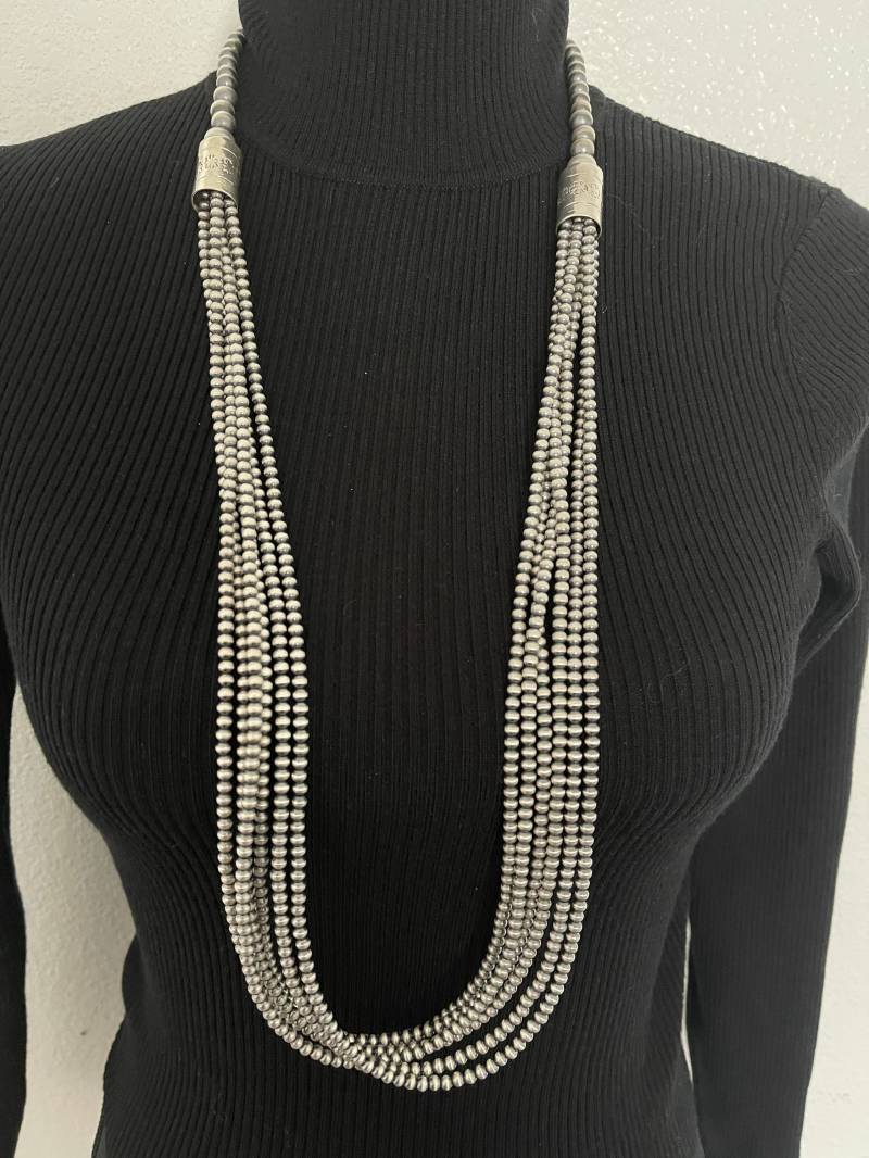 Sterling Silber 4 Mm, 6 Strang Kette 98 Zoll von NativeTurquoiseT