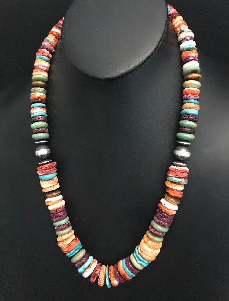 Sterling Silber Orange Stacheligen Oyster Perlenkette 24 Zoll von NativeTurquoiseT