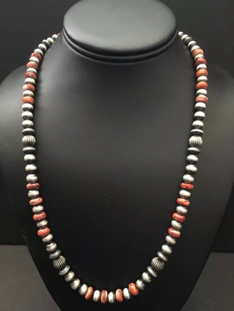 Sterling Silber Stacheligen Oyster Perlenkette 21 Zoll von NativeTurquoiseT