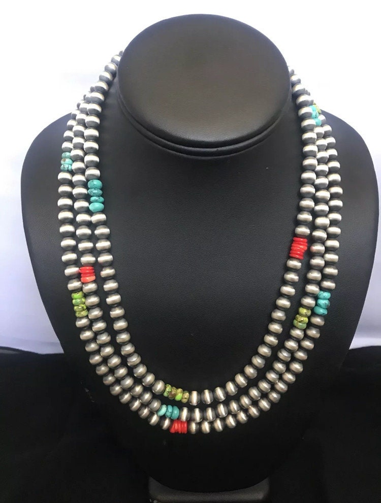 sterling Silber 7 Mm Perlenkette 60 Inch von NativeTurquoiseT