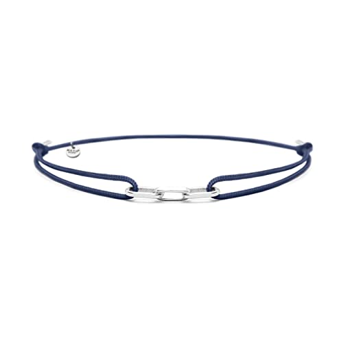 Nato Cuff - 925 Sterling Silber Links Nylonarmband - handgefertigt in Frankreich - verstellbar - Herren und Damenschmuck (Blau) von Nato Cuff