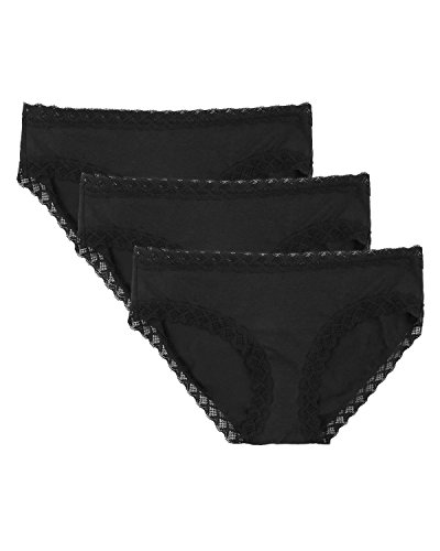 Natori Damen Bliss Girl Brief Unterwsche, Schwarz, 3 Stück, X-Large von Natori