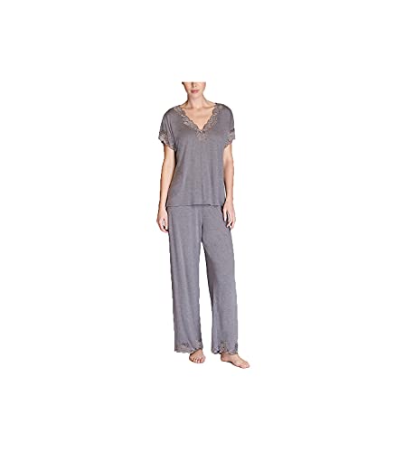 Natori Damen Zen Floral Kurzarm Pyjama-Set, grau meliert, X-Large von Natori