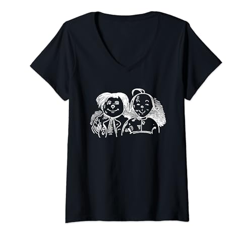 Damen Max und Moritz Wilhelm Busch Deutscher Kinderbuch Klassiker T-Shirt mit V-Ausschnitt von NattWorld