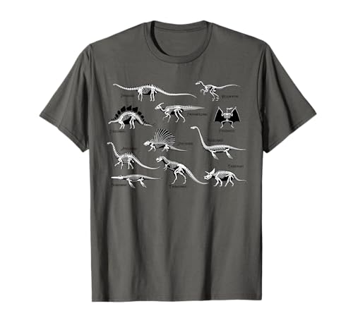 Dinosaurier Skelett Saurier Dinos Kinder T-Rex Raptor Cool T-Shirt von NattWorld