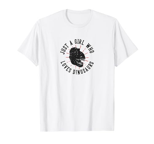 Just a girl who loves Dinosaurs - Für Dino Fan Mädchen T-Rex T-Shirt von NattWorld