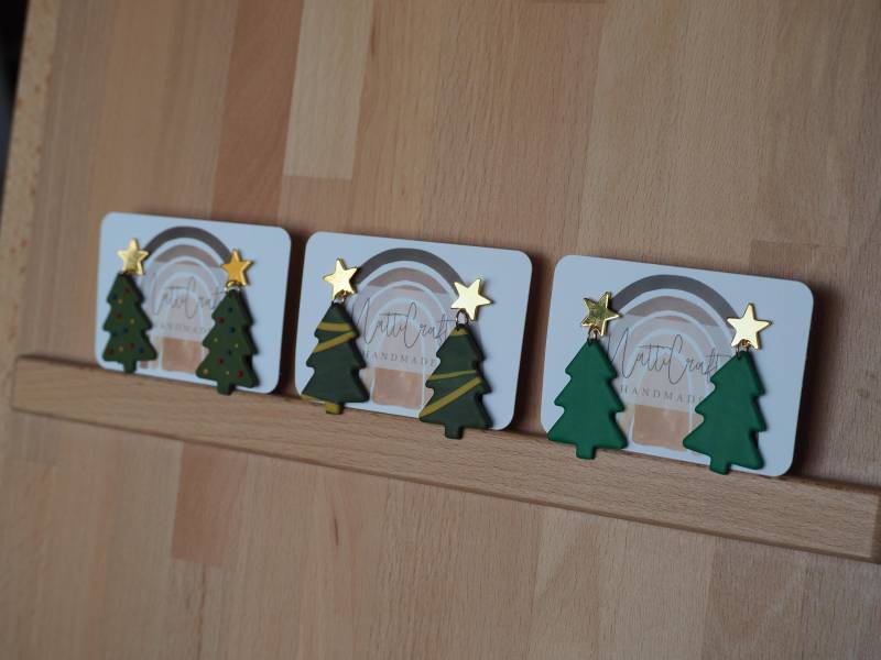 Handgemachte Ohrringe Weihnachtsbaum Grün von NattiCraft