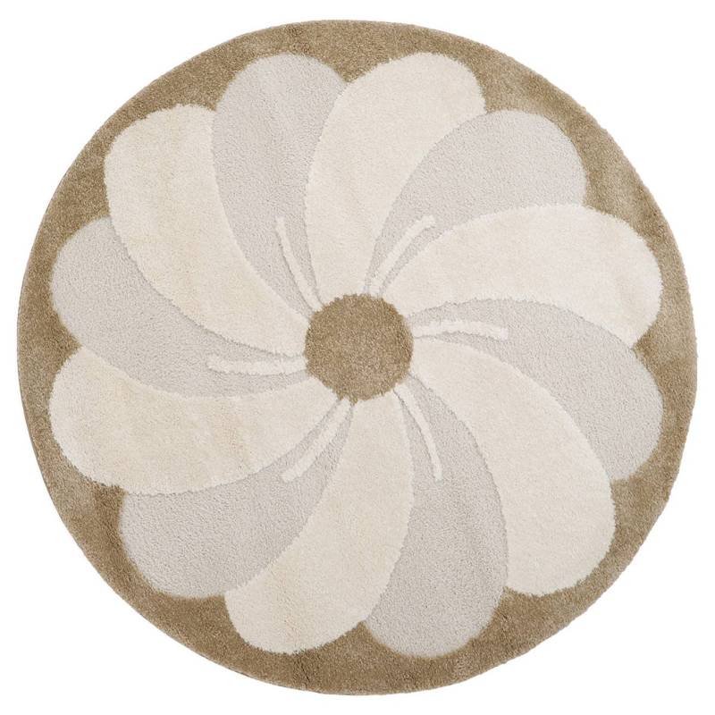 Kinderteppich Elsa – rund mit Blumenmotiv von Nattiot