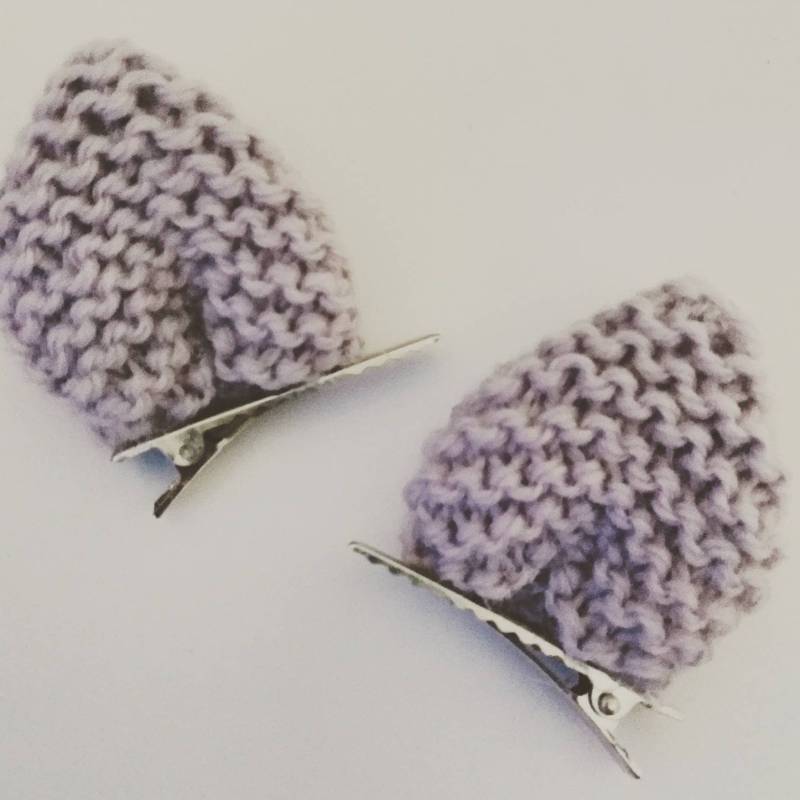 Handgemachte Gestrickte Katzen Ohr Haarspangen von NattyKnitBits