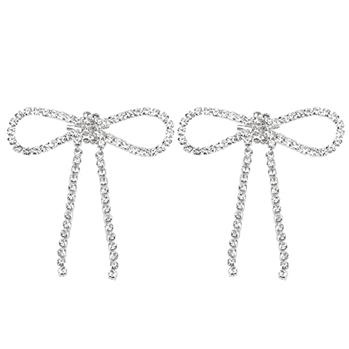 Natudeco 2 Stück Strass Broschen Set Quaste Schleife Vintage Bowknot Brosche Pin Schleife Diamant Brosche Silber für Frau Revers Abzeichen Pins DIY Craft Dekorationen von Natudeco
