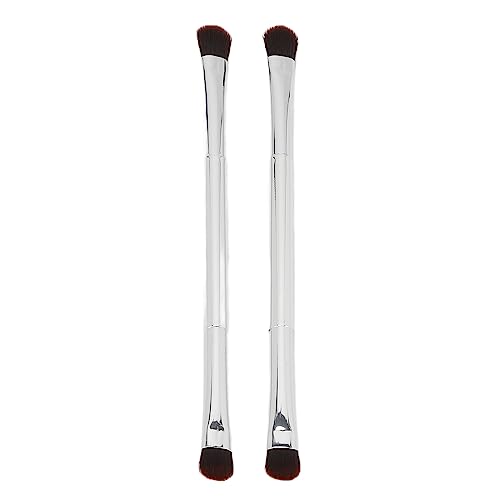 2PCS Weiche Borsten Lidschatten Pinsel Set Silber Augenlid Make-Up Pinsel Frauen Make-Up-Tools Dual Head Make-Up Pinsel Für Augen von Natudeco