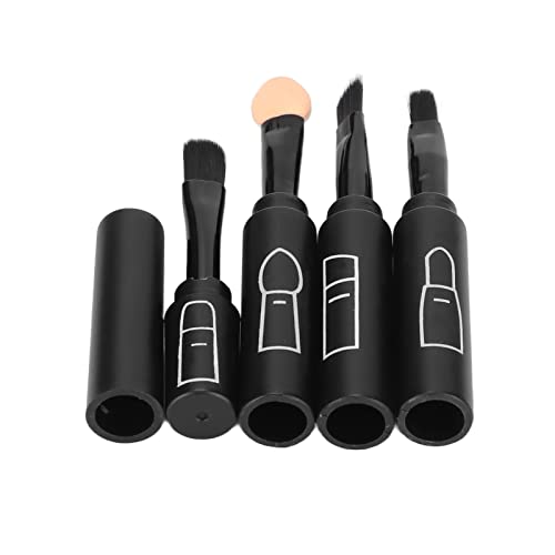 4-in-1-Teleskop-Make-up-Pinsel-Sets Multifunktionale Tragbare Einziehbare Lippen-Augenbrauen-Lidschatten-Wisch-Kosmetikpinsel Für Reisen zu Hause(Schwarz) von Natudeco