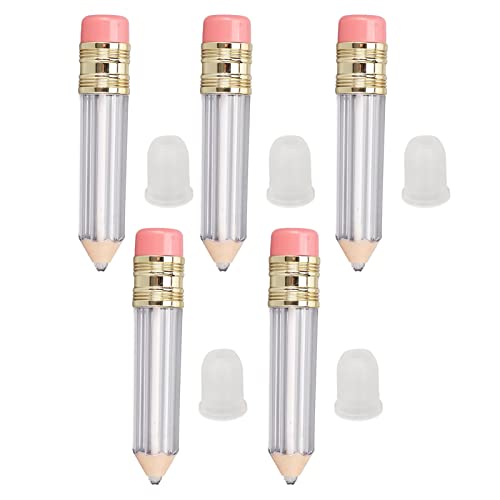 5 Stück 5 Ml Bleistiftförmige Leere Lipgloss-Röhren, Lippenbalsam-Behälter, Nachfüllbare Lippenöl-Flaschen, Probenverpackung, Tuben Für Frauen Und Mädchen, DIY-Lippenstift-Lipgloss von Natudeco