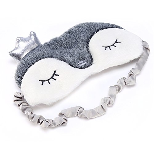 Cartoon-Augenmaske, Süße Nickerchen-Augenmaske, Entspannende Plüsch-Augenmaske Für Ununterbrochenen Schlaf, Weihnachtliche Tier-Einschlafhilfe-Augenmaske Für Kinder, Geschenk(Krone Elch) von Natudeco