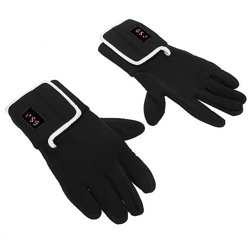 Elektrische Wärme-Handbekleidung, Winter-Wärmehandschuhe, Beheizte Handwärmer Für Den Sport, Zum Warmhalten Bei Kaltem Wetter, Heizhandschuhe Mit LED-Digitalanzeige(XL/XXL-Schwarz) von Natudeco