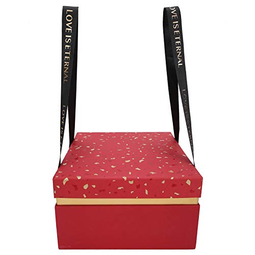 Natudeco Geschenkbox Quadratische Aufbewahrungsbox High-End Geschenkbox aus Papier oder Brautjungfer Vorschlag Geschenke Hochzeit Geburtstag Urlaub Geschenkverpackung(Rot) von Natudeco