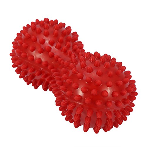 Natudeco Spiky Massage Ball Massage-Therapie-Ball Gewichtsverlust Und Skulptur Körperform Mobilität Erdnussball Zur Linderung von Muskelschmerzen, 6 Farben(Rot) von Natudeco