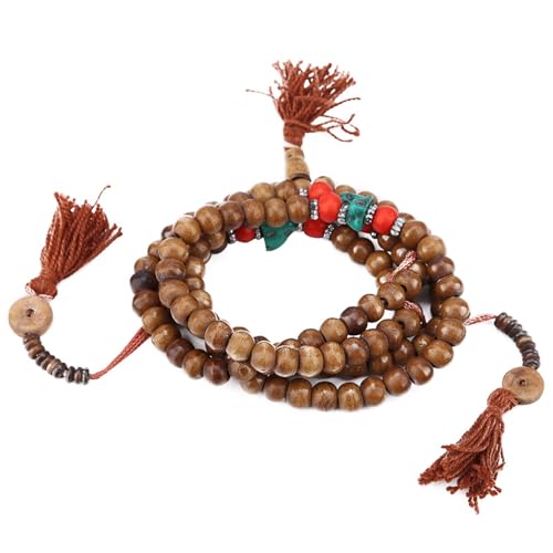 Natudeco Tibetische Armband-Halskette, 108 Perlen, Armband, Handgelenk-Halskette, Handschleifperlen, Gebets-Buddha-Armband Für Mann Und Frau, Meditationsdekoration von Natudeco