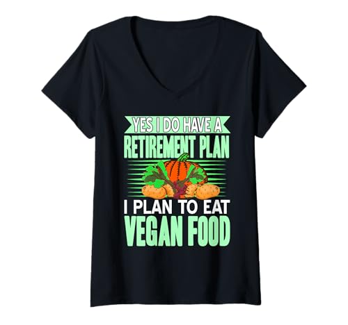 Damen Ja Ich Habe Einen Ruhestandsplan Ich Esse Pflanzen T-Shirt mit V-Ausschnitt Damen Ja Ich Habe Einen Ruhestandsplan Ich Esse Pflanzen T-Shirt mit V-Ausschnitt von Natürliche Ernährung Mit Humor