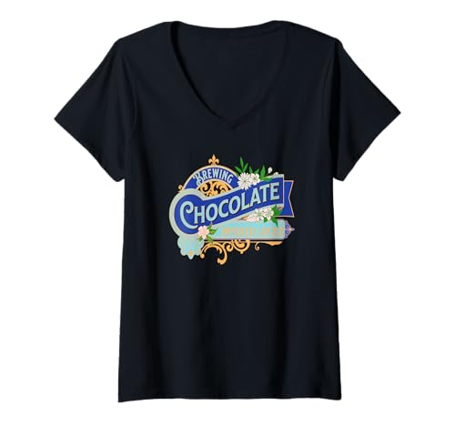 Damen Schokoladenaufguss für Haarpflege Vintage Humor T-Shirt mit V-Ausschnitt Damen Schokoladenaufguss für Haarpflege Vintage Humor T-Shirt mit V-Ausschnitt von Natürliche Pflege Selbstfürsorge Enthusiasten