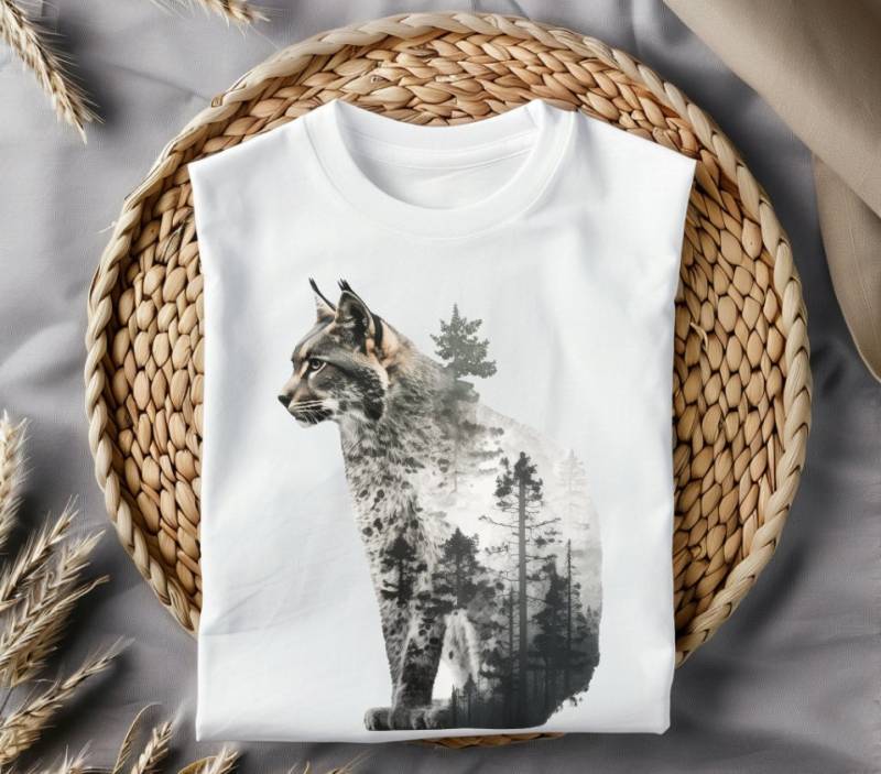 Ladies Organic Premiumt-Shirt Luchs Im Wald - Aus Nachhaltiger Biobaumwolle Ladies Organic Premiumt-Shirt Luchs Im Wald - Aus Nachhaltiger Biobaumwolle von NaturGewandShop