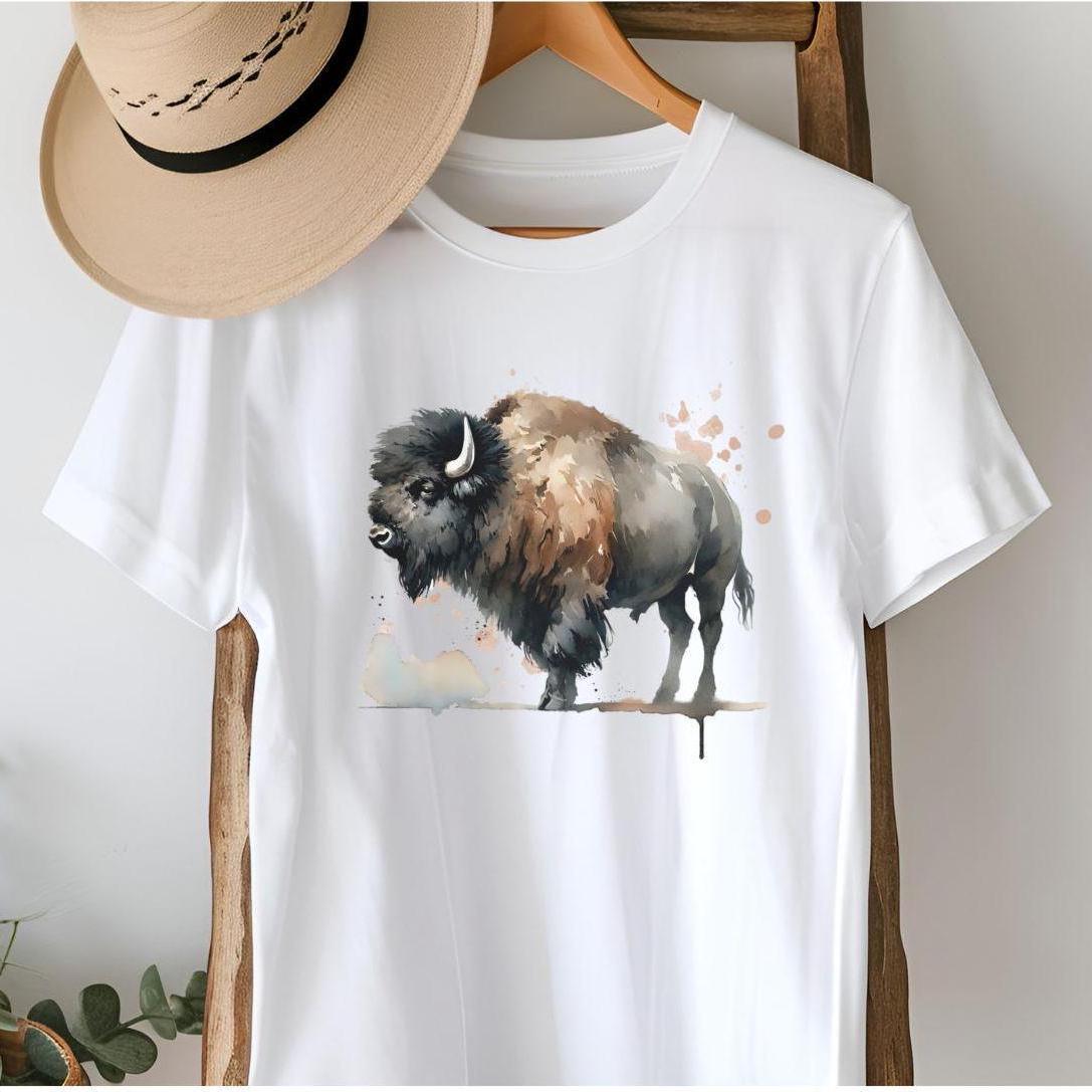 Unisex Premium T-Shirt Bison in Aquarell Bio Fair Wear Unisex Premium T-Shirt Bison in Aquarell Bio Fair Wear von NaturGewandShop