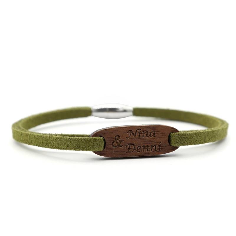 Armband Holz Personalisierte Gravur Holzschmuck Partnerarmband Geschenkidee Muttertag Vatertag Geburtstag Valentinstag Jahrestag Weihnachten von NaturSchatulle