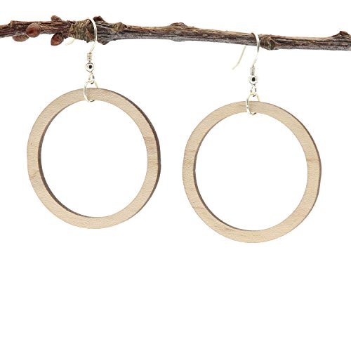 NaturSchatulle Holzohrringe Holzschmuck Circum Ahorn I natürliche Ohrhänger Holz 925 Sterling Silber Ohrringe Damen Ohrschmuck von NaturSchatulle