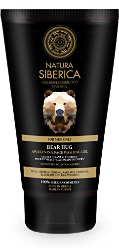 Natura Siberica Men Awakening Face Washing Gel - Erfrischendes Gesichtsreinigungsgel für Männer - Reinigt & belebt die Haut - Mit Sibirischem Ginseng, Bärentraube & Vitamin C - 150 ml von Natura Siberica