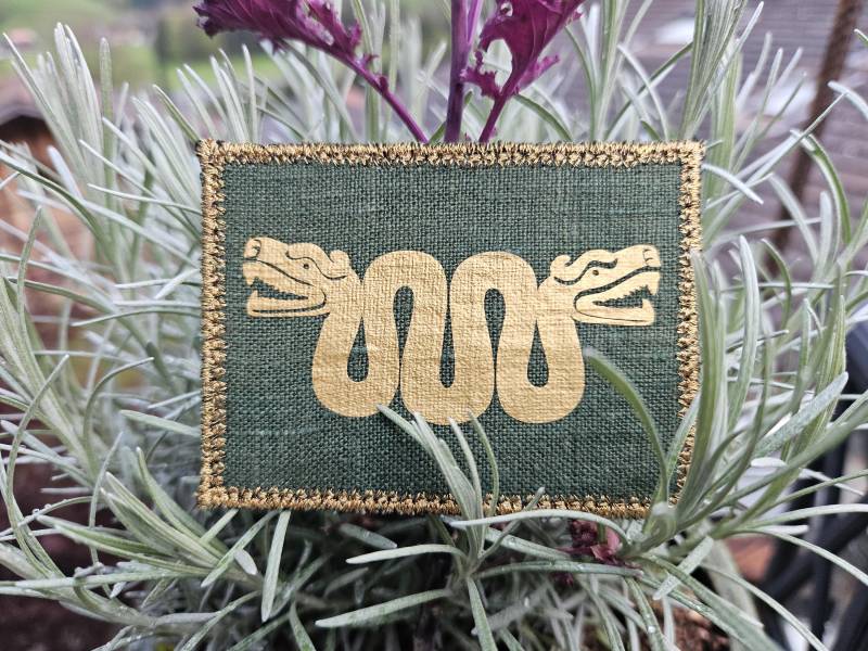 Kupfer Auf Grün | Azteken Doppelkopfschlange Aufnäher 7 X 8, 5 cm 2, 75 3, 34 In von NaturaNaturansCult