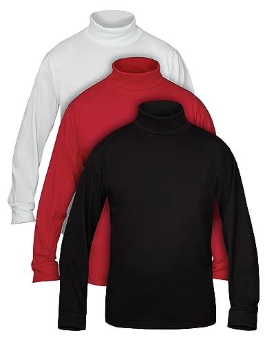 Herren Basic Rollkragen Shirt-Pullover 3er oder 6er Pack Langarm Jersey 3XL von Natural Cotton