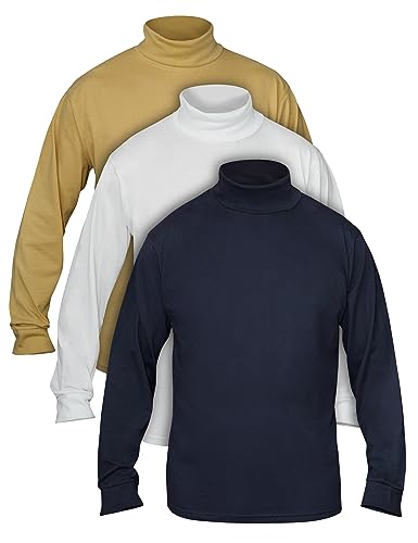 Herren Basic Rollkragen Shirt-Pullover 3er oder 6er Pack Langarm Jersey L von Natural Cotton