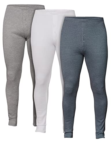 Natural Cotton 3er Pack Herren Lange Thermounterwäsche mit Eingriff Unterhose Baumwolle XXXL von Natural Cotton