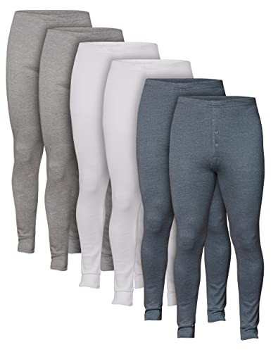 Natural Cotton 6er Pack Herren Lange Thermounterwäsche mit Eingriff Unterhose Baumwolle L von Natural Cotton