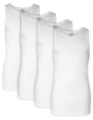 Natural Cotton Herren Achselhemd - Trägershirt Feinripp Baumwolle als 4er oder 8er Pack 4er Pack XL von Natural Cotton