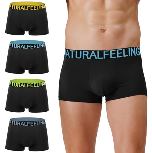 Natural Feelings Boxershorts Herren 4er-Pack Unterhosen Männer Multipack S, B, schwarz von Natural Feelings