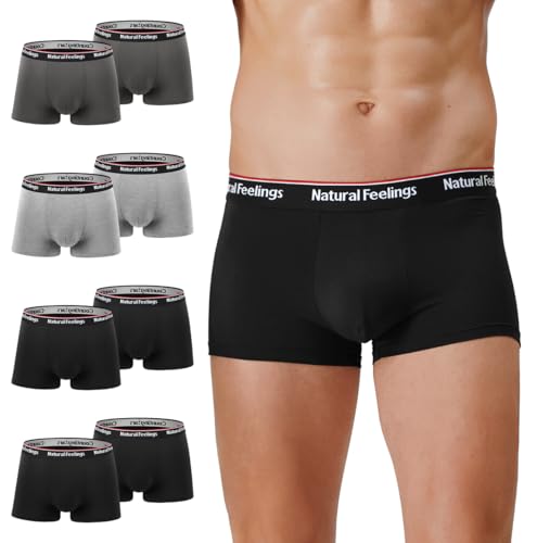 Natural Feelings Boxershorts Herren 8er-Pack Unterhosen Männer Feuchtigkeitsableitend Herren Boxershorts Multipack L von Natural Feelings