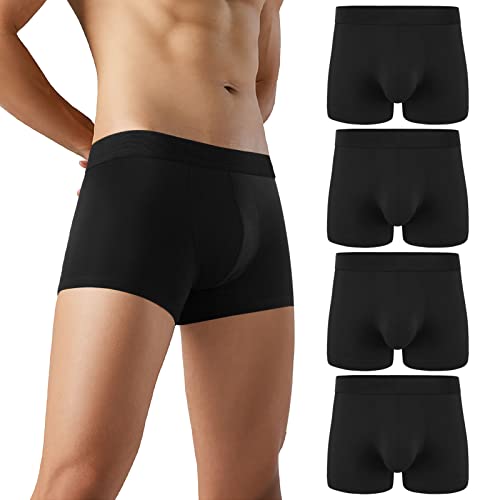 Natural Feelings Boxershorts Herren Baumwolle Unterhosen Männer Unterwäsche 4er, L, Schwarz von Natural Feelings
