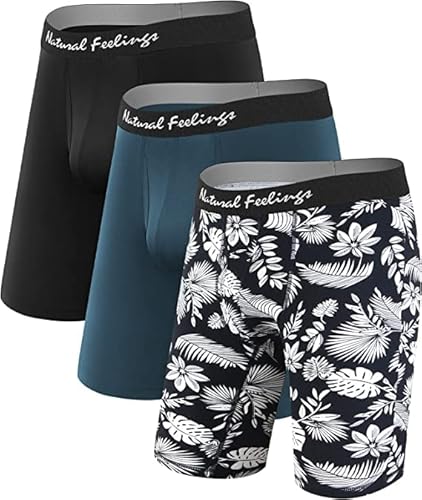 Natural Feelings Boxershorts Herren Modal 9" Unterhosen Männer Unterwäsche Für Herren Boxershorts 3er Packs M von Natural Feelings