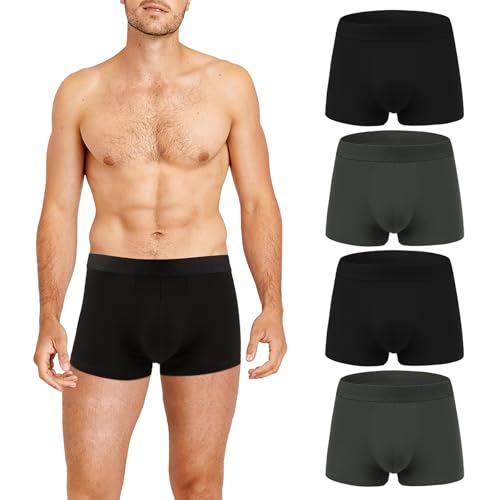 Natural Feelings Modal Boxershorts Herren (4er Pack) Unterhosen Männer Retroshorts Herren Unterwäsche M von Natural Feelings