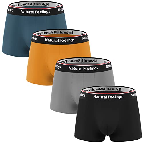 Natural Feelings Modal Boxershorts Herren (4er Pack) Unterhosen Männer Retroshorts Herren Unterwäsche M von Natural Feelings