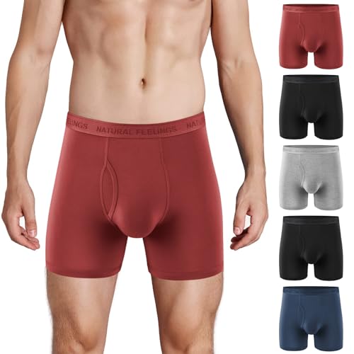 Natural Feelings Herren-Boxershorts, Bambus, weich und atmungsaktiv, 5 Stück, E: Rot/Weiß, M Natural Feelings Herren-Boxershorts, Bambus, weich und atmungsaktiv, 5 Stück, E: Rot/Weiß, M von Natural Feelings